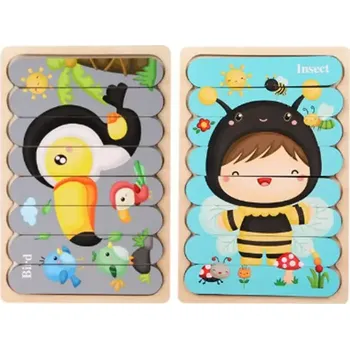 Puzzle Oboustranné dřevěné puzzle (S) - VČELKA (Značka: BOBYKIDS)