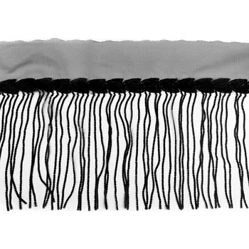 Prýmek monofilový s flitrovými třásněmi šíře 20 cm, barva 10 černá