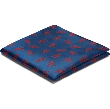 Námořnicky modrý oboustranný kapesníček do saka s humry - Trendhim