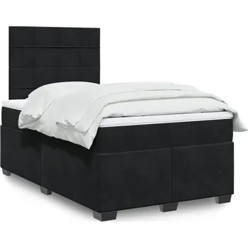 Postel Box spring postel s matrací černá 120 x 200 cm samet Černý 3290884