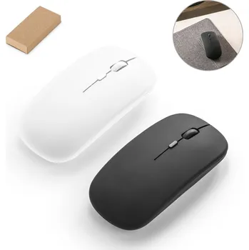 Myš KHAN. Bezdrátová myš s 500mAh baterií ve recyklovaného ABS (100% rABS) 1 bez potisku bez potisku