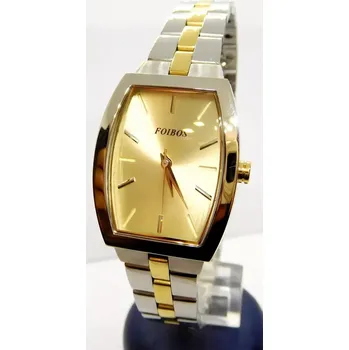 Hodinky FOIBOS Dámské hranaté ocelové bicolor hodinky FOIBOS CK3536.1 (FOIBOS Dámské hranaté ocelové bicolor hodinky FOIBOS CK3536.1)