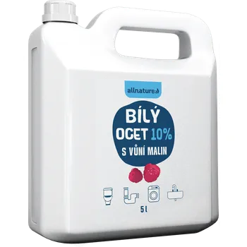 Allnature Bílý ocet 10% s vůní malin, 5 l