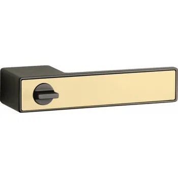 Dveřní kování ASG - HEDERA - RT s uzamykáním bez spodní rozety, klika/​klika s uzamykáním pravá T/OLS -Titan / mosaz broušená