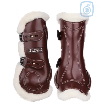 Sport Kentaur Přední kožené kamaše s umělým beránkem ROMA Barva: Světle hnědá, Velikost: Cob, Beránek: Bílá