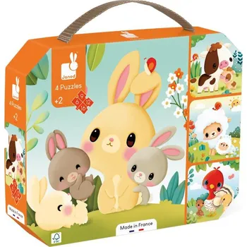 Puzzle Puzzle v kufříku 4v1 - Farma se zvířátky - 6-9-12-16 ks