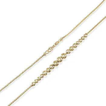 Náhrdelník Lillian Vassago Zlatý náhrdelník s gravírovanými kuličkami LLV22-GN010Y