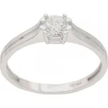 Zlatý prsten z bílého zlata se zirkony ATT-91W, vel. 50, 1.8 g (585/1000)