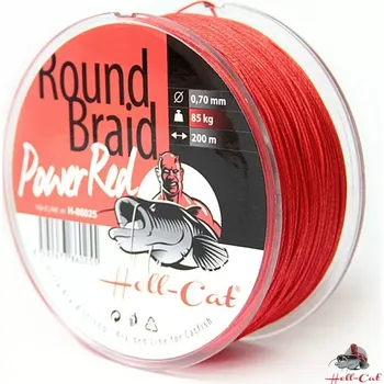 Hell-Cat Splétaná šňůra Round Braid Power Red 1000m - Hell-Cat Splétaná šňůra Round Braid Power Red 1000m|0,70mm (85,0kg)