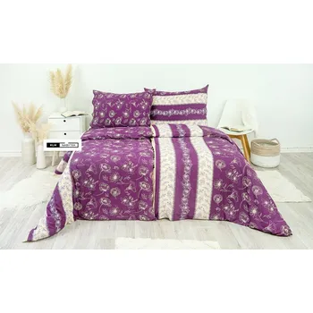 Povlečení Stanex Ložní povlečení bavlněné Purple (LS199) ROZMĚR: 140x200 cm + polštář (90x70 cm)