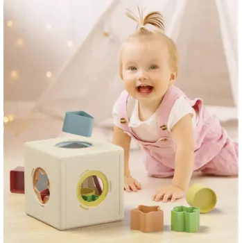 ostatní stavebnice Velká vkládací kostka KUBO SHAPE PLAY BIO - TVARY (Značka: QUERCETTI)