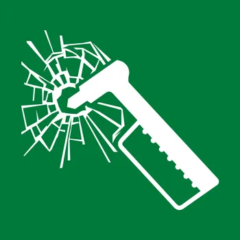 Značení NOUZOVÉ KLADIVO ISO 7010 samolepící vinylová fólie 150 x 150 mm