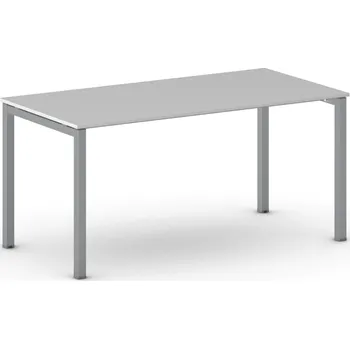 Konferenční stolek Jednací kancelářský stůl PRIMO SQUARE, 160x80 cm, šedostříbrná podnož, šedá
