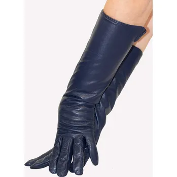 Rukavice Dámské kožené rukavice tmavě-modré, VELIKOST XL ( 8 )