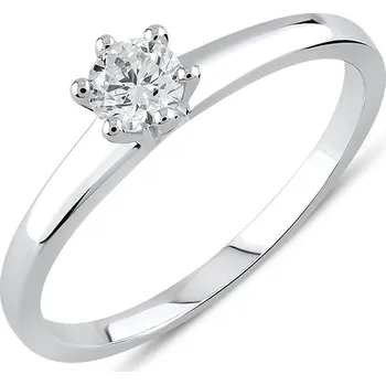 Prsten Lillian Vassago Zásnubní diamantový prsten z bílého zlata LLV59-DR057W Velikost prstenu: 54