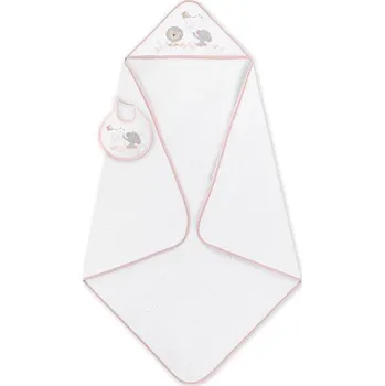 Interbaby Osuška froté Sloník s drakem + bryndák Bílo/růžová