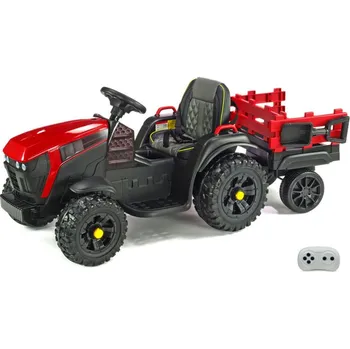 Dětské elektrovozidlo Andos Dětský elektrický traktor s vlekem Bison červený