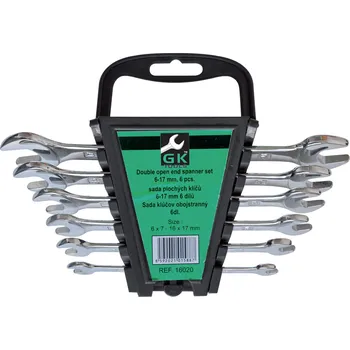 Klíč GK TOOLS Sada plochých klíčů, chrom | 6-17 mm, 6 dílů, plastový držák