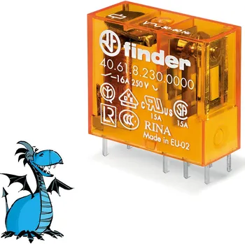 Relé rele 1P/16A 230VAC 5mm