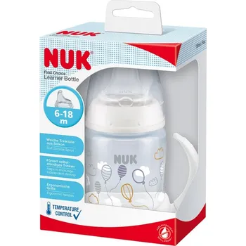 Kojenecká hygiena NUK FC lahvička na učení s kontrolou teploty 150 ml bílá