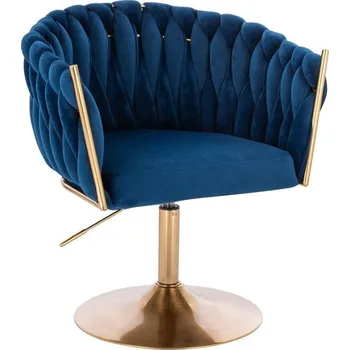 LuxuryForm DESIGN Židle NORDEN VELUR na zlatém talíři - modrá