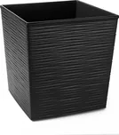 Plastový květináč Juka vroubek 400x400 mm, černý