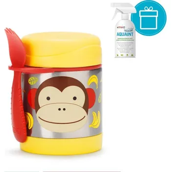 teploměr do vody pro miminko SKIP HOP Zoo Termoska na jídlo se lžičko/vidličkou Opička 325 ml, 3+ + AQUAINT 500 ml