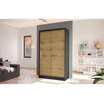 Šatní skříň Šatní skříň COSTA I šířka 100 cm Černá/dub artisan