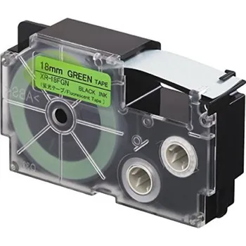 Pásek do tiskárny TONERSYP páska pro Casio XR-18FGN - 18mm × 8m signální, černý tisk/svítivě zelený podklad