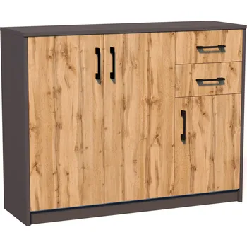 Šatní skříň Komoda JULIA K13D2 Grafit/dub wotan