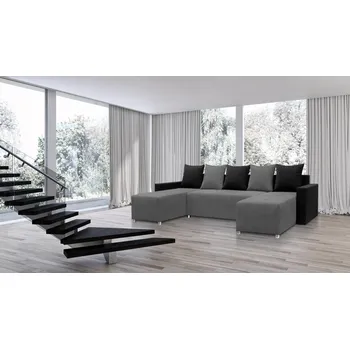 Sedací souprava Rozkládací rohová sedací souprava FILIP 4 Šedá/černá