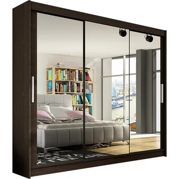 Šatní skříň Velká šatní skříň ASTON III čokoládová šířka 250 cm