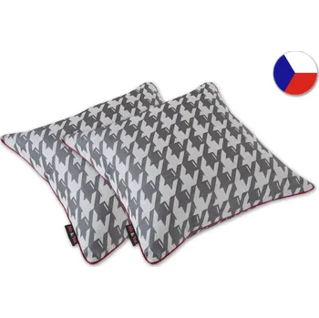 Dekorativní polštářek Damaškový dekorační polštářek 40x40 EXCELLENT GEON Souznění bíločerné II. s výpustkou