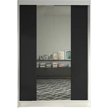 Šatní skříň Šatní skříň LINO II šířka 120 cm - bílá/černá