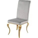 2SET židle MODERN BAROCCO GOLD ušlechtilá šedá samet