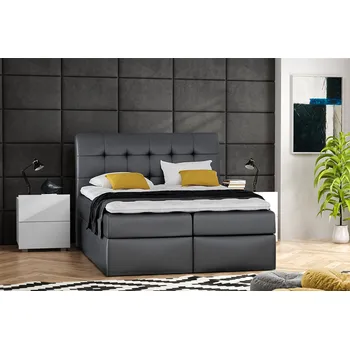 Postel Postel 50 VERMONT 120x200 cm s úložným prostorem Černá eko-kůže