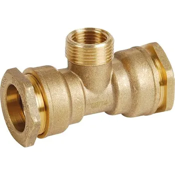 Fitinka PE mosazný T-kus s vnějším i vnitřním závitem na polyetylénové trubky (polyš) - 20x1/2"_3/8"x20 4802