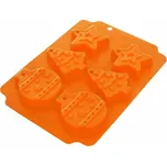 Forma silikonová Vánoce 6 tvarů oranžová 23x17x1,5 cm