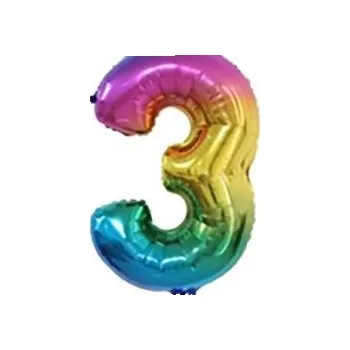 Balónek Číslice duhová balónek č.3