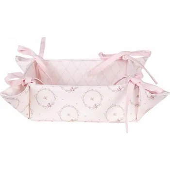 chlebník Bavlněný košík na pečivo se vzorem velikonočního zajíčka a květinového věnce Floral Easter Bunny – 35x35x8 cm