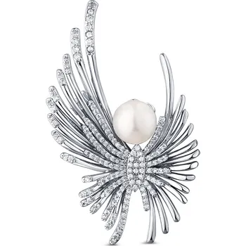 Brož JwL Luxury Pearls Půvabná brož anděl s perlou a krystaly JL0823 + 2 měsíce na vrácení zboží