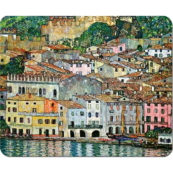 Podložka pod nábytek Plumeria Plu - Podložka pod počítačovou myš Gustav Klimt Malcesine Lake Garda - 22 x 18 cm