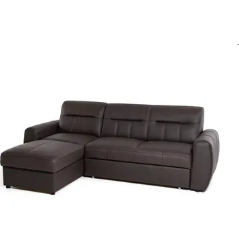 Sedací souprava Kožená rohová sedací souprava FELIS, levá, tm. hnědá