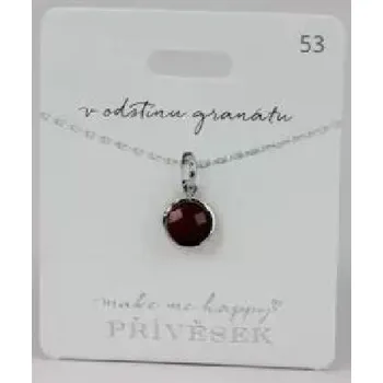 Šperk Přívěsek MAKE ME HAPPY číslo 53 V odstínu granátu - Happy Spirit