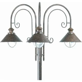 Lampička FARO BARCELONA Stojanové svítidlo Nautica 3 stínidla - základní deska 18,5 x 18,5 cm oxidově hnědá, čirá 3 x 12 W - Doprava zdarma