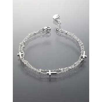 Náramek Prosperk Náramek z chirurgické oceli s křížky stříbrná S3965