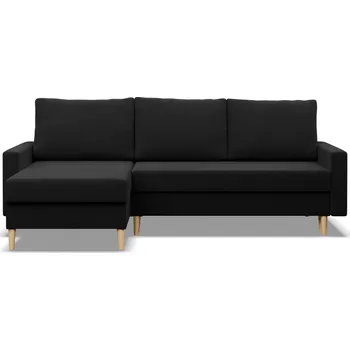 Obývací pokoj Rohová rozkládací sedací souprava ETNA - model 2 Levá Černá