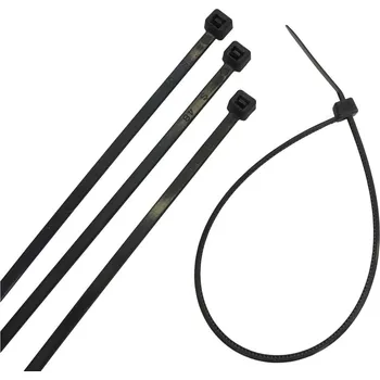 Stahovací páska Toptrade pásek plastový, černý, stahovací, se zámkem, 50 ks, 200 x 3,6 mm