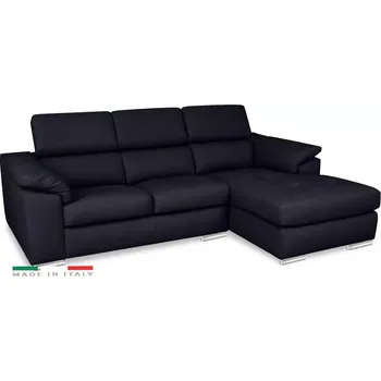 Sedací souprava Kožená rohová sedací souprava LOREN II, pravá, tm. modrá (madras - 106 dark blue)