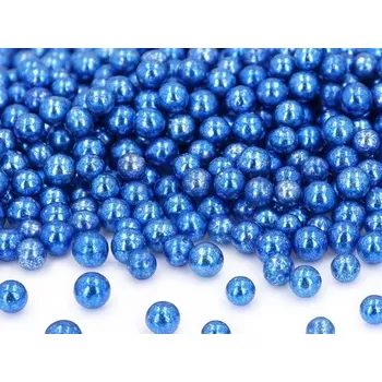 Čokoláda Cukrové perly jemné metalické tmavě modré 7mm 80g